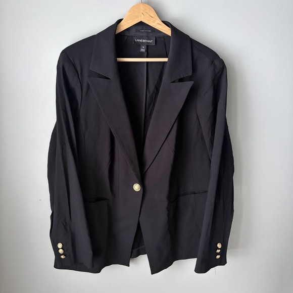 Lane Bryant Jackets & Blazers - Lane Bryant black the Bryant Blazer one button with stretch Womens size 16 Black